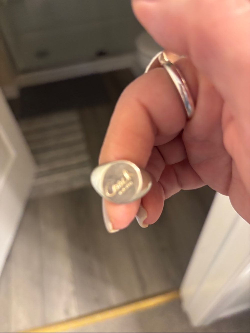 Coach sterling silver Engraved Signet Ring - Picture 4 of 6